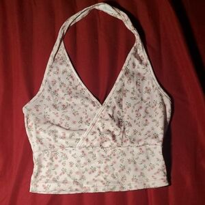 Dazy Pink Floral Halter Top